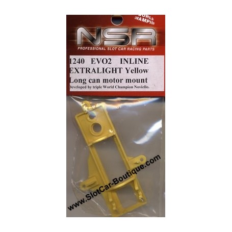 Yellow NSR 1240 Inline Long Can Motor Mount EVO2 Extra Light 